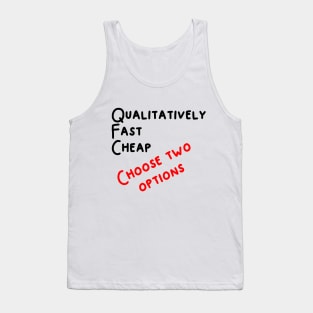 Qualitatively. Fast. Cheap. Choose two options. Tank Top